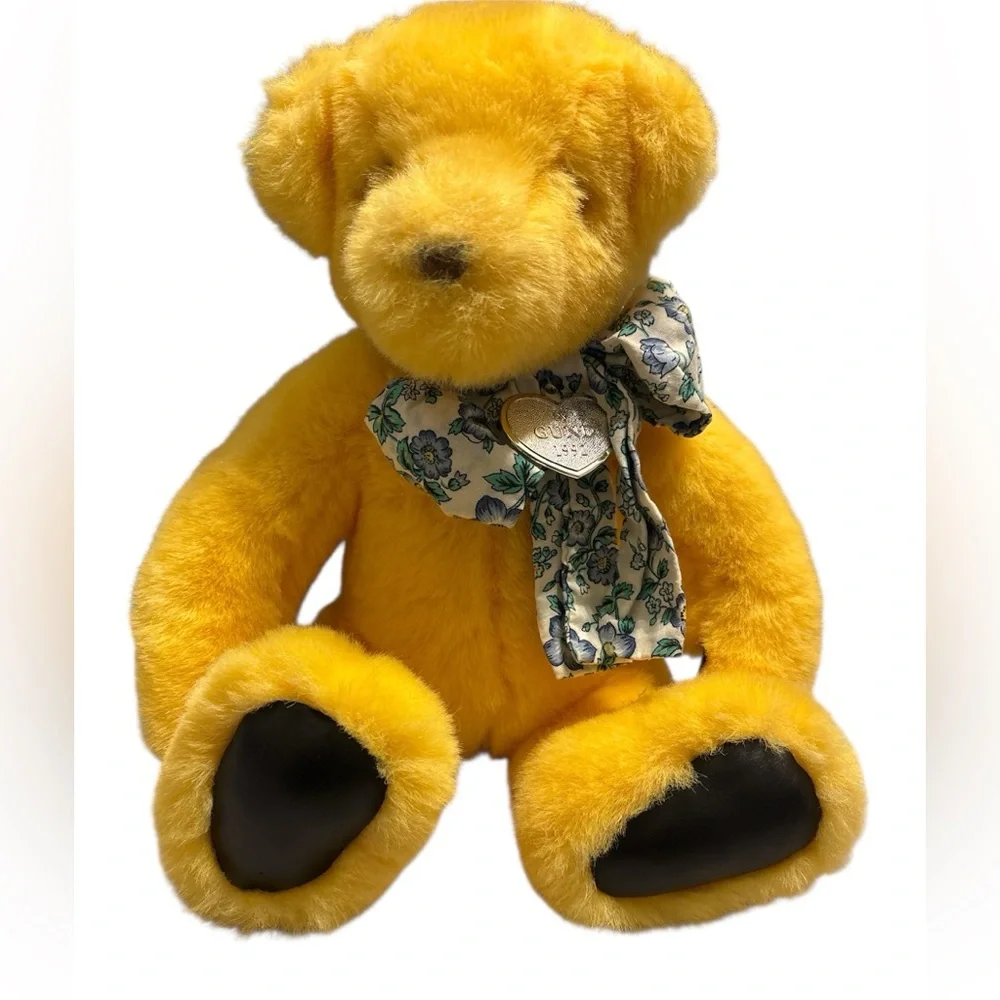 Gund Yellow Teddy Bear with Floral Bow